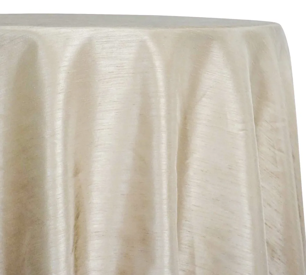 Shantung Satin (Reversible) Table Linen in Champagne