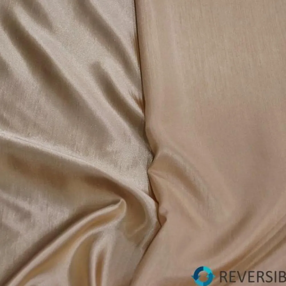 Shantung Satin (Reversible) Table Linen in Champagne