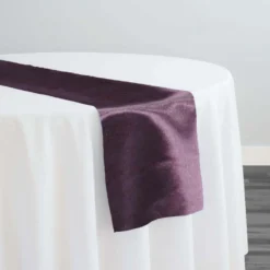 Shantung Satin (Reversible) Table Runner in Eggplant
