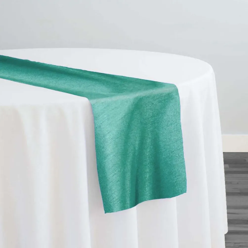 Shantung Satin (Reversible) Table Runner in Teal Green