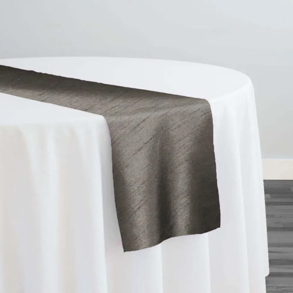 Shantung Satin (Reversible) Table Runner in Charcoal