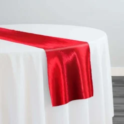 Shantung Satin (Reversible) Table Runner in Red