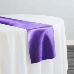 Shantung Satin (Reversible) Table Runner in Purple