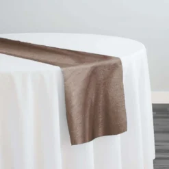 Shantung Satin (Reversible) Table Runner in Mocha