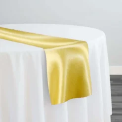 Shantung Satin (Reversible) Table Runner in Gold Lt