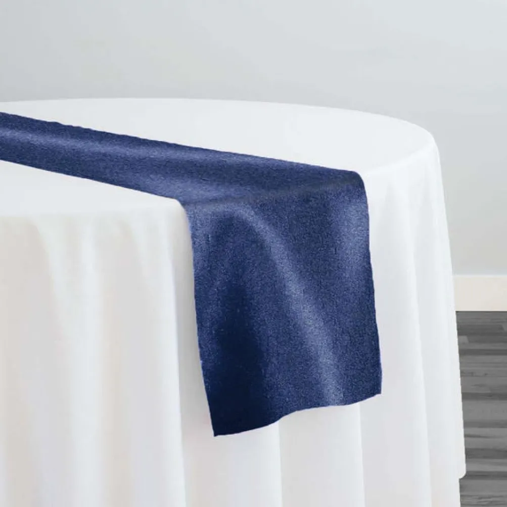 Shantung Satin (Reversible) Table Runner in Dk Navy