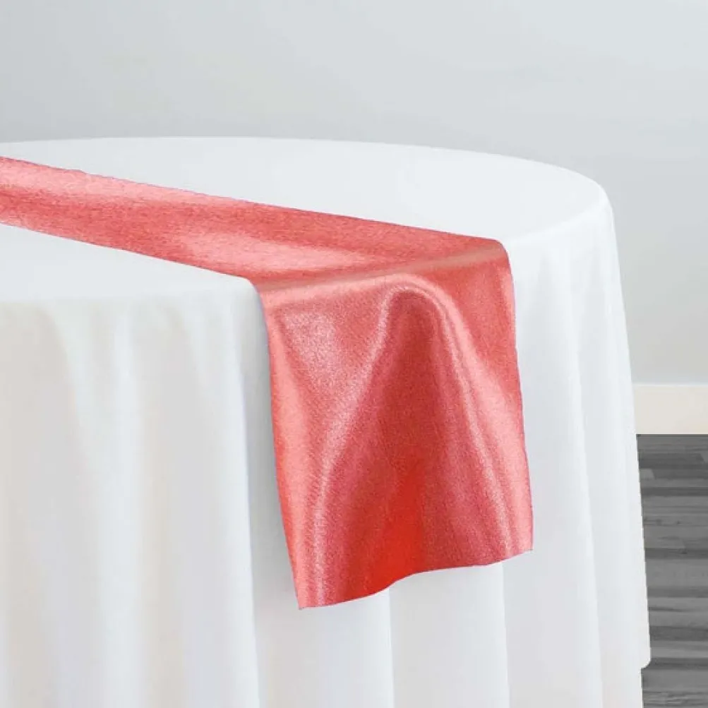 Shantung Satin (Reversible) Table Runner in Coral