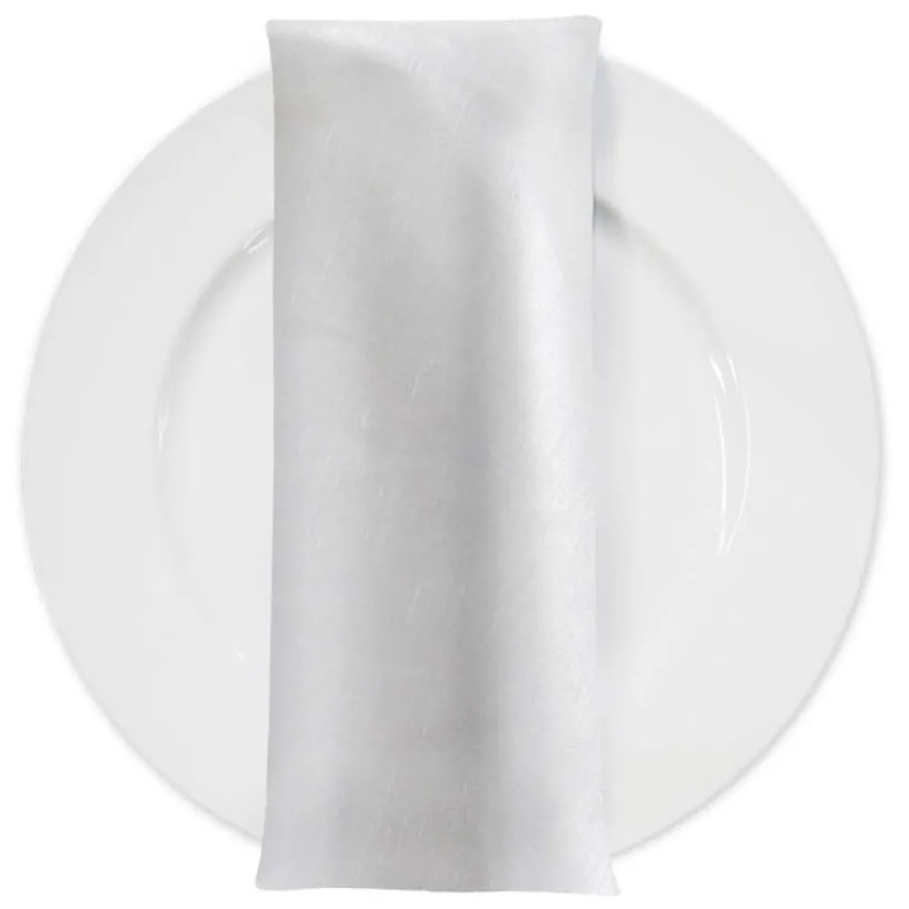 Shantung Satin (Reversible) Table Napkin in White