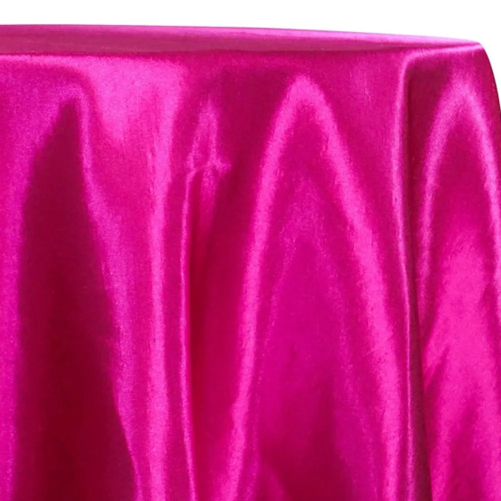 Shantung Satin (Reversible) Table Linen in Fuchsia