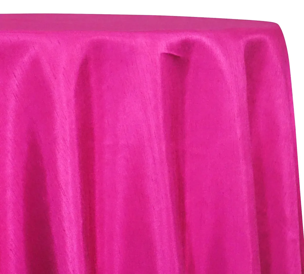 Shantung Satin (Reversible) Table Linen in Fuchsia