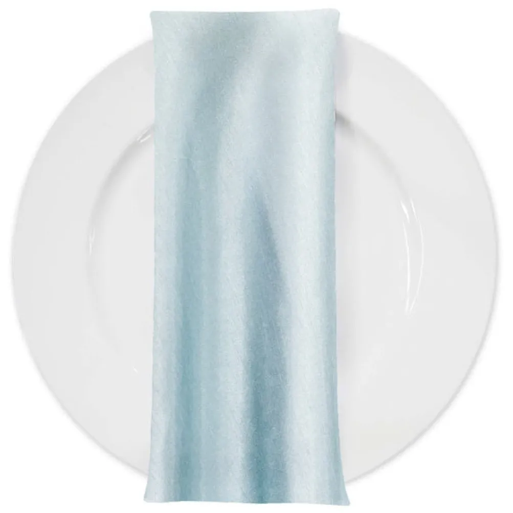 Shantung Satin (Reversible) Table Napkin in Baby Blue