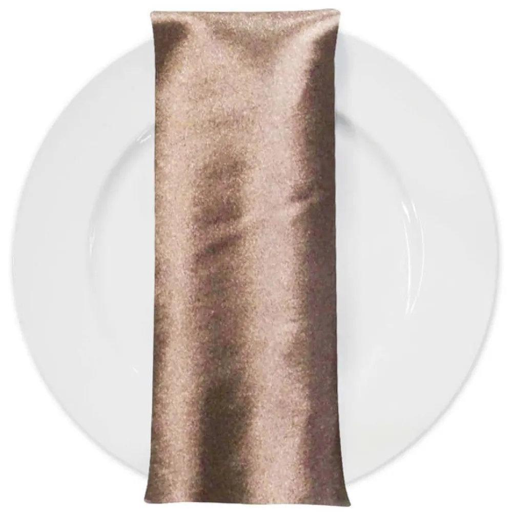 Shantung Satin (Reversible) Table Napkin in Khaki