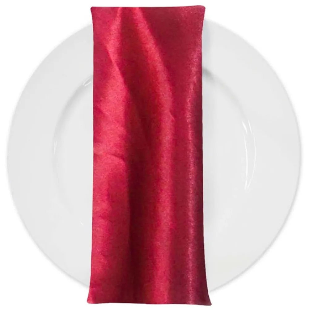 Shantung Satin (Reversible) Table Napkin in Burgundy