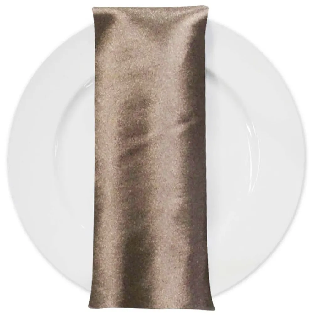 Shantung Satin (Reversible) Table Napkin in Mocha