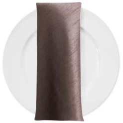 Shantung Satin (Reversible) Table Napkin in Brown