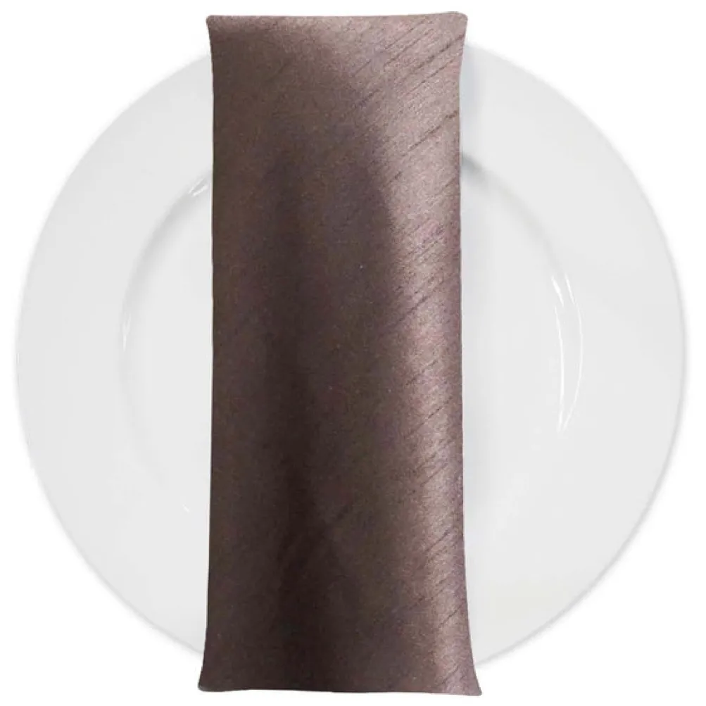 Shantung Satin (Reversible) Table Napkin in Brown
