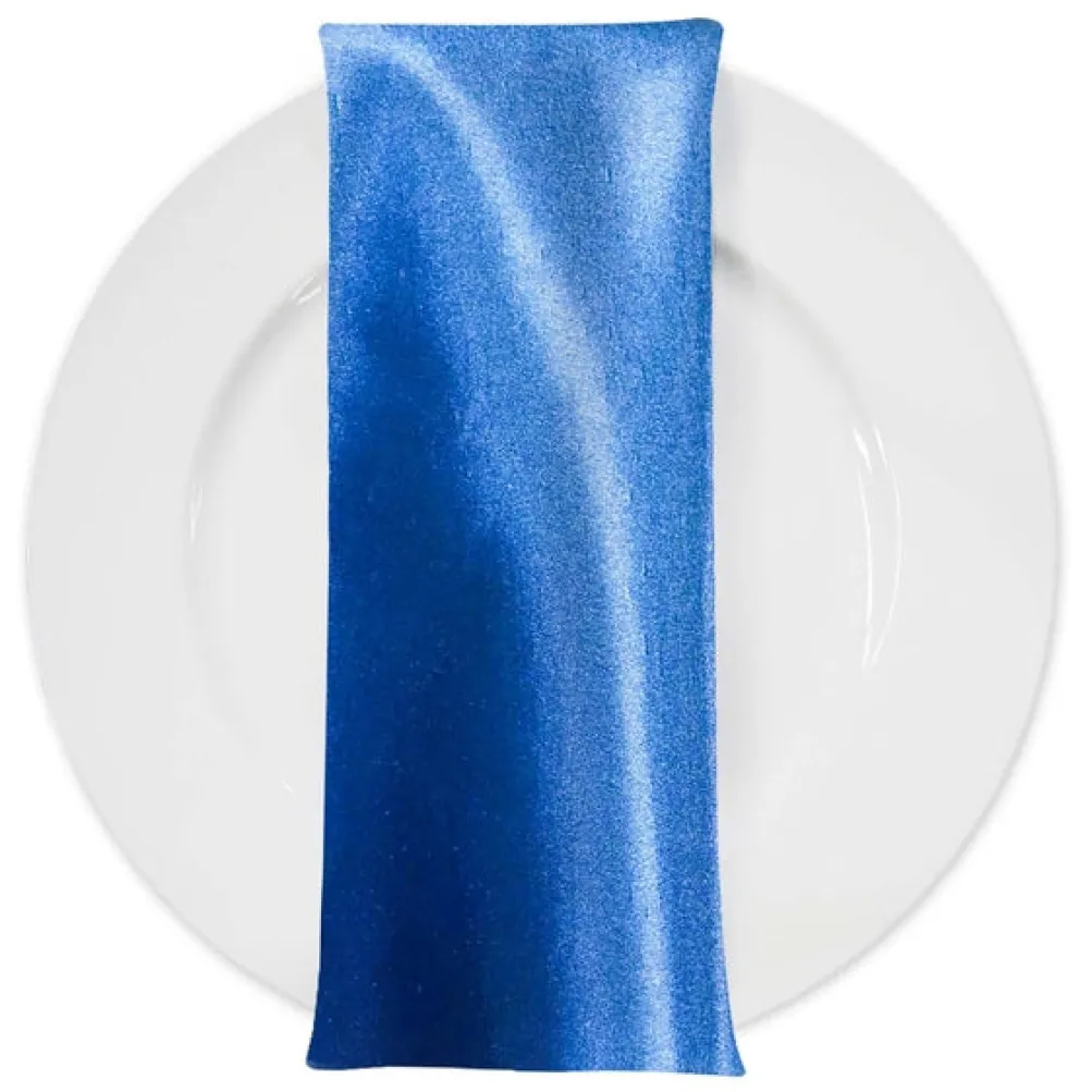 Shantung Satin (Reversible) Table Napkin in Ocean Blue