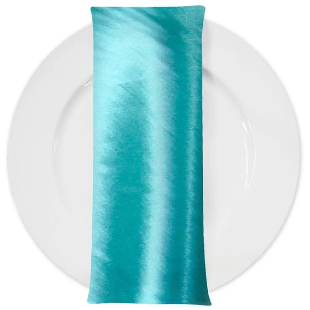 Shantung Satin (Reversible) Table Napkin in Aqua