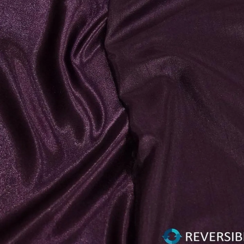 Shantung Satin (Reversible) Table Linen in Eggplant