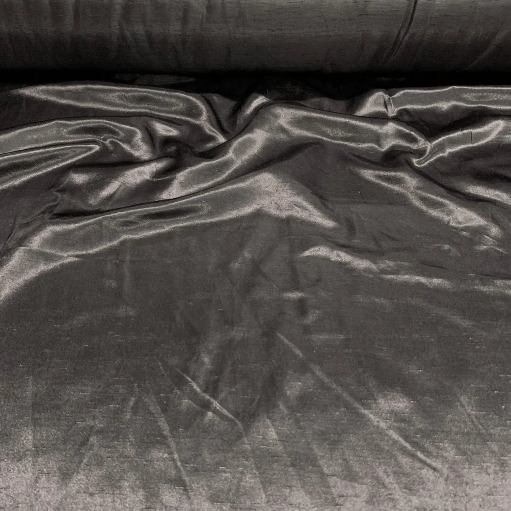 Shantung Satin (Reversible) Table Linen in Charcoal