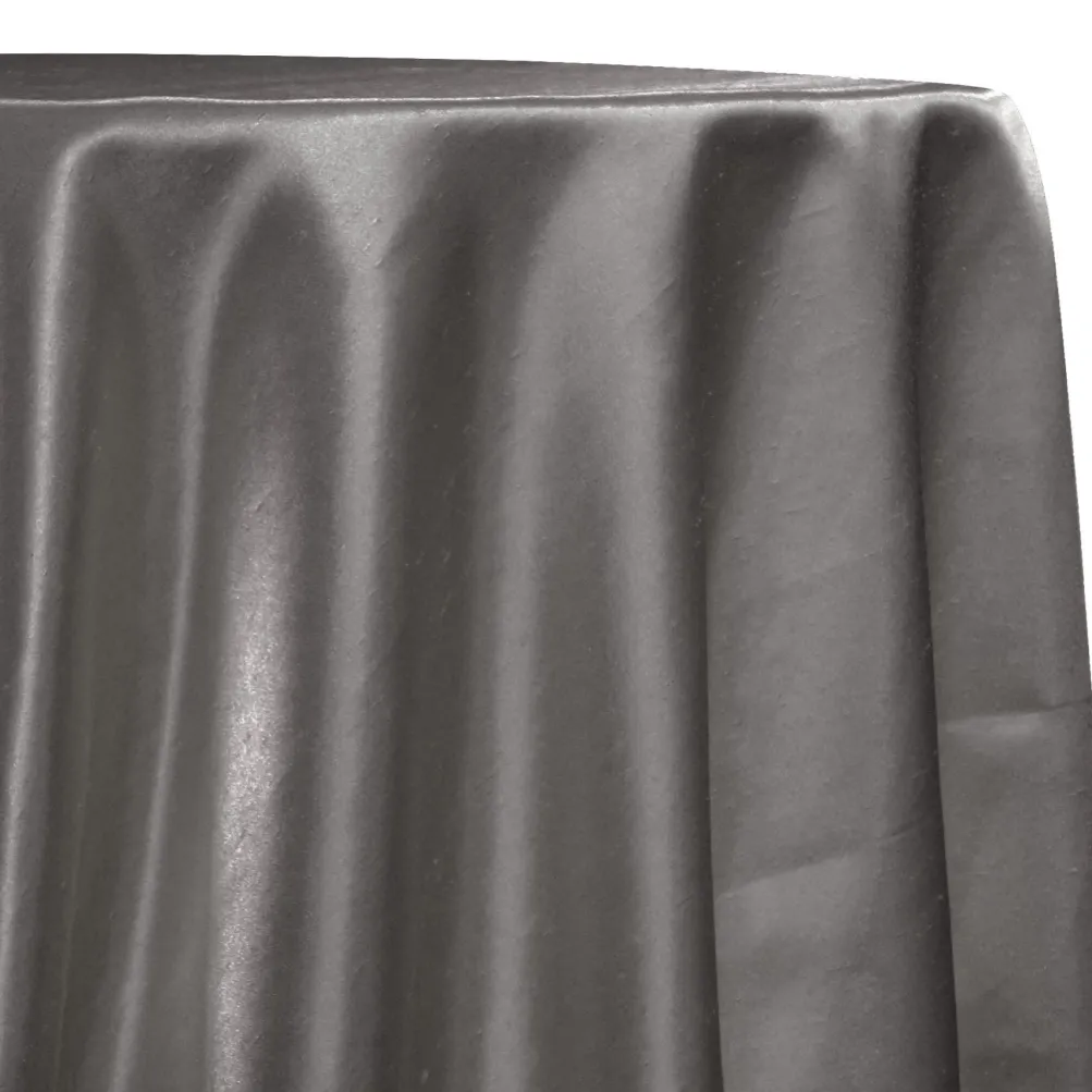 Shantung Satin (Reversible) Table Linen in Charcoal