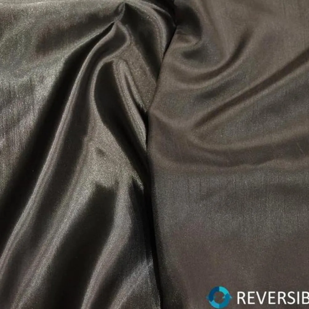 Shantung Satin (Reversible) Table Linen in Charcoal