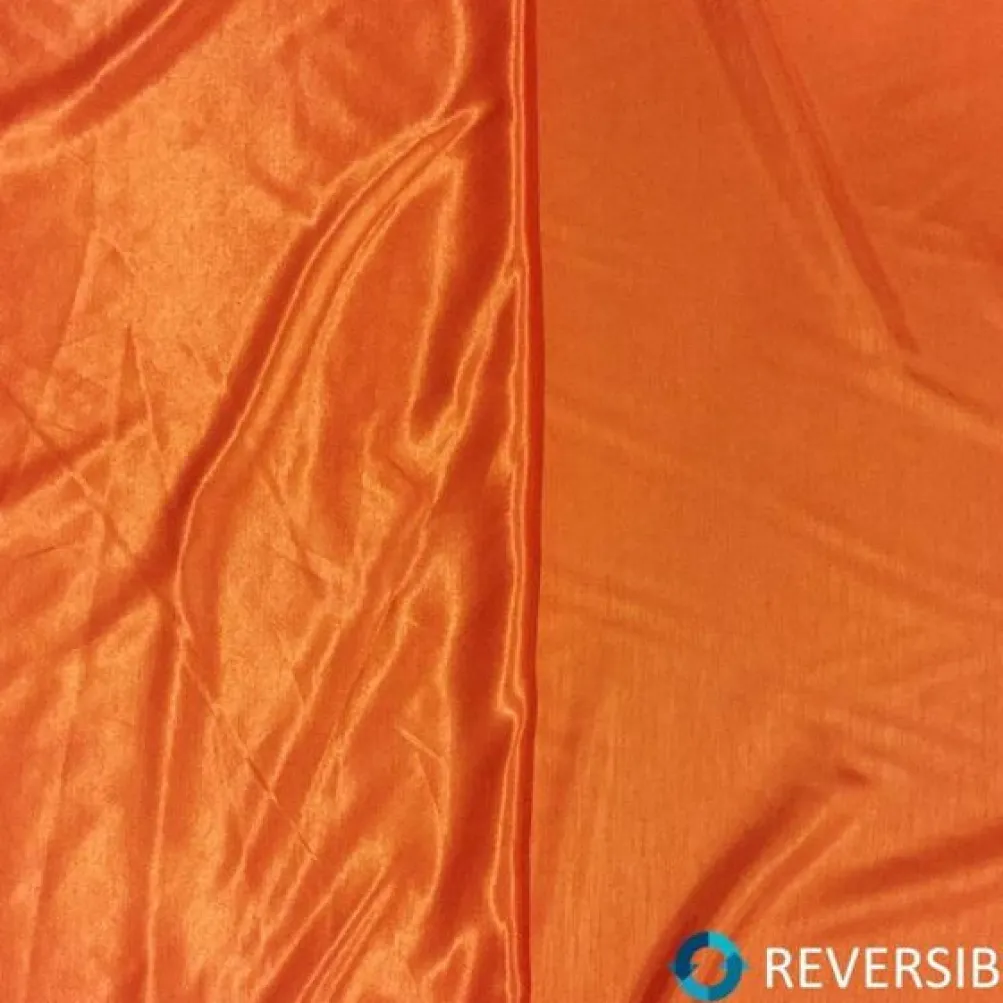 Shantung Satin (Reversible) Table Linen in Orange