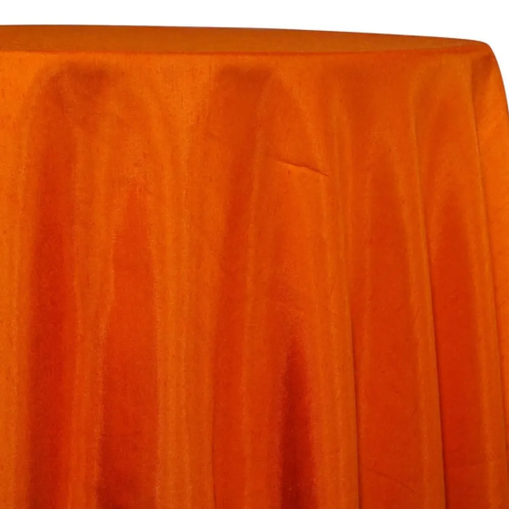 Shantung Satin (Reversible) Table Linen in Orange