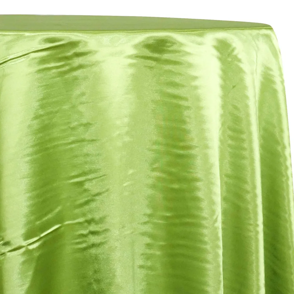 Shantung Satin (Reversible) Table Linen in Lime