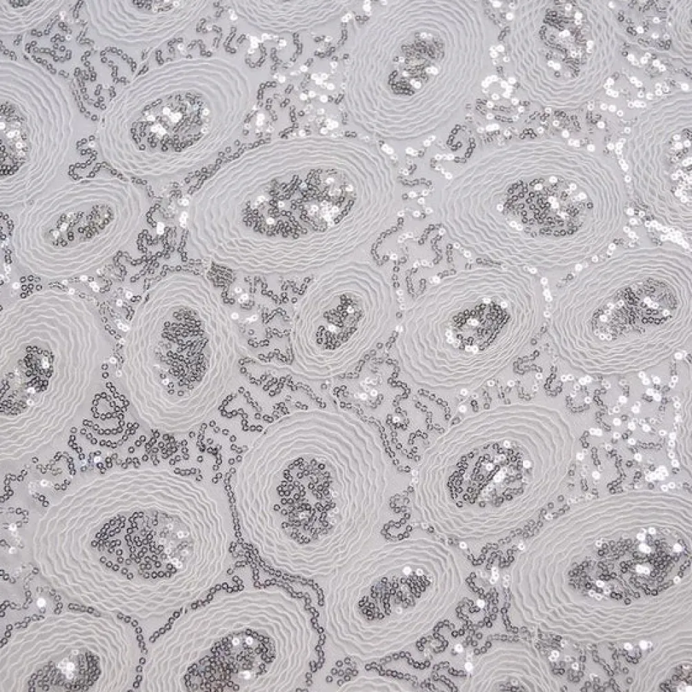Sienna Design Table Runner in Silver White