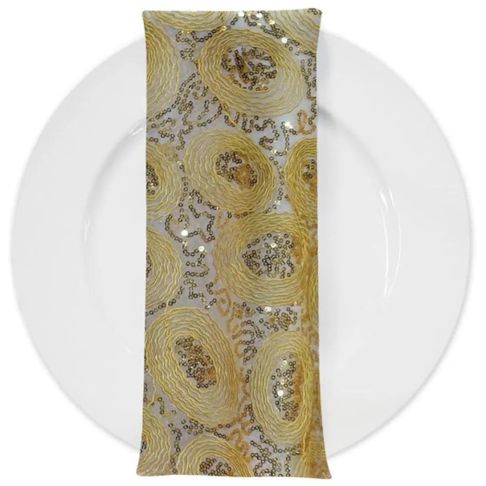 Sienna Design (w/ Poly Lining) Table Napkin in Gold