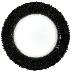 Solar - Glass Charger Plate in Black/Gold (Item # 0309-B)