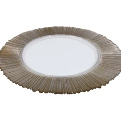 Solar - Glass Charger Plate in Gold (Item # 0309-B)