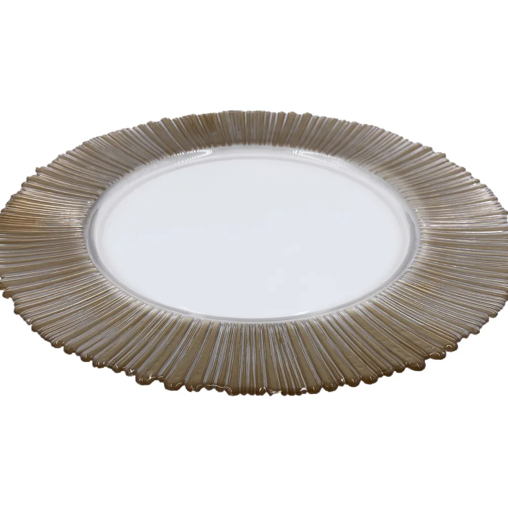 Solar - Glass Charger Plate in Gold (Item # 0309-B)