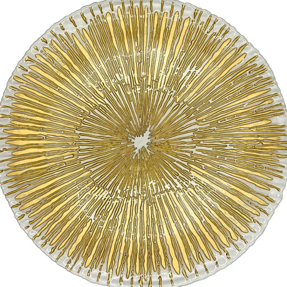 Solaris - Glass Charger Plate in Gold (Item # 0426)