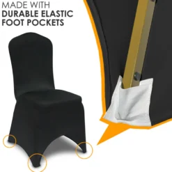 Spandex Banquet Chair Cover in Black
