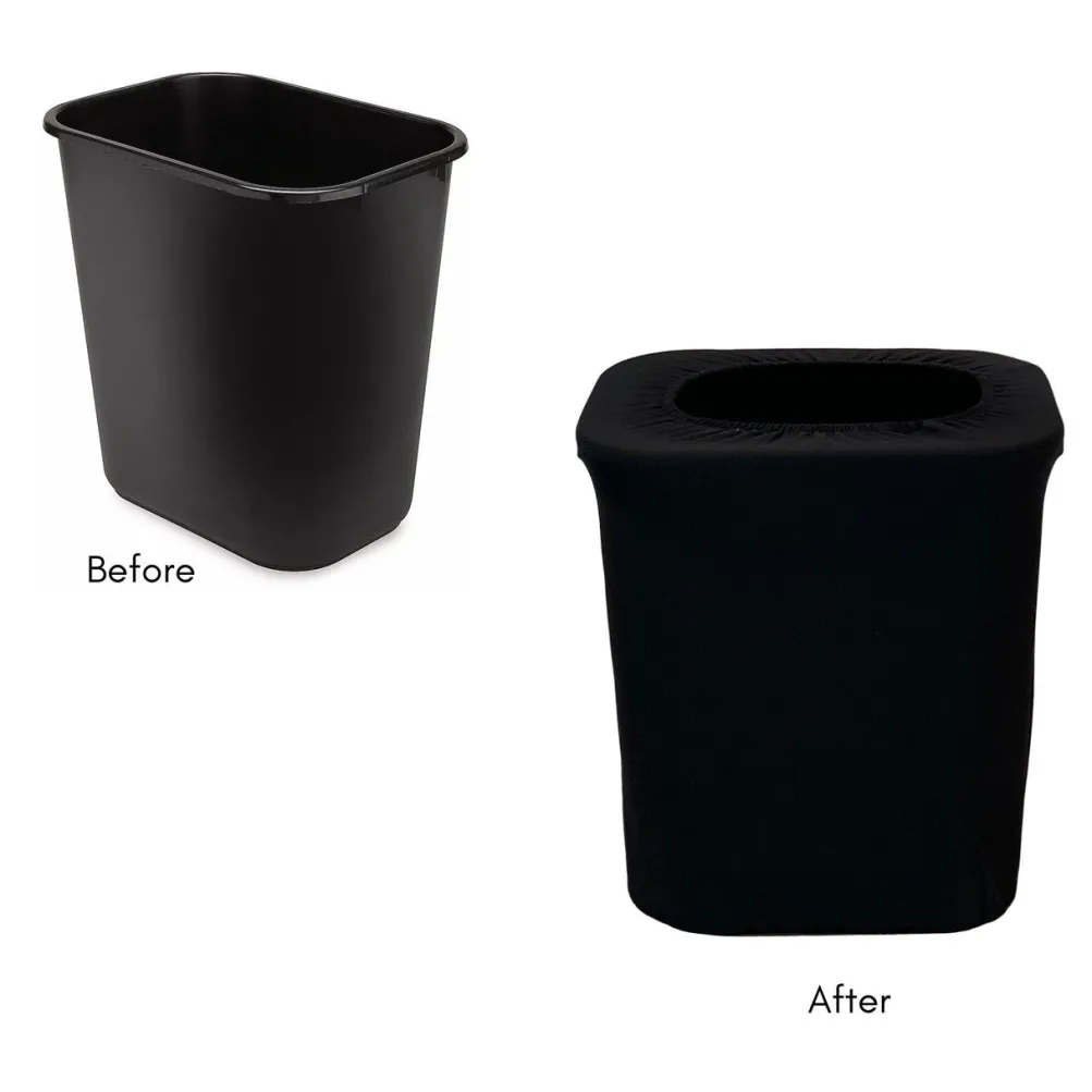 Spandex 7 Gallon Office Trash Can Cover in Black