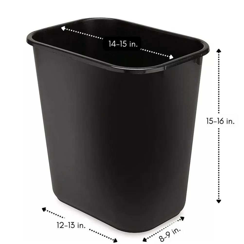 Spandex 7 Gallon Office Trash Can Cover in Black