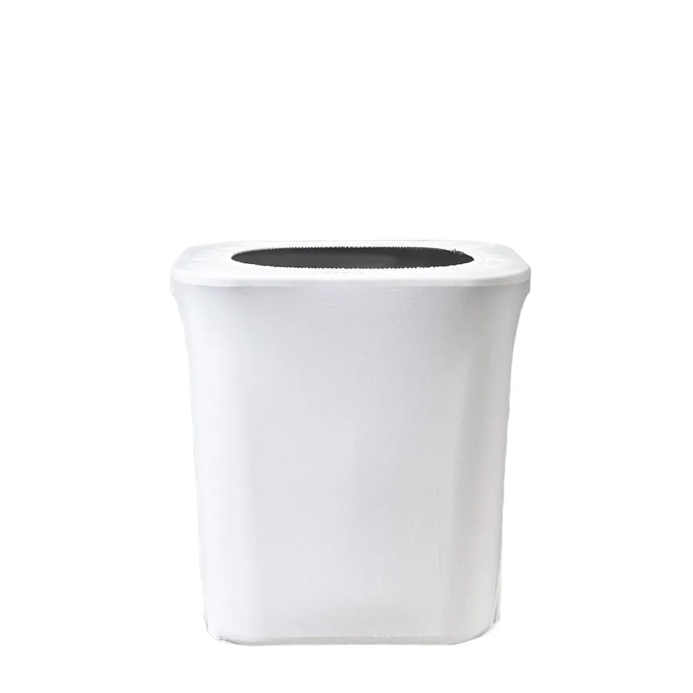 Spandex 7 Gallon Office Trash Can Cover in White