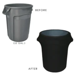 Spandex 32 Gallon Trash Can Cover in Black
