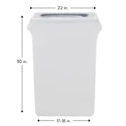 Spandex (Slim Jim) 23 Gallon Trash Can Cover in White