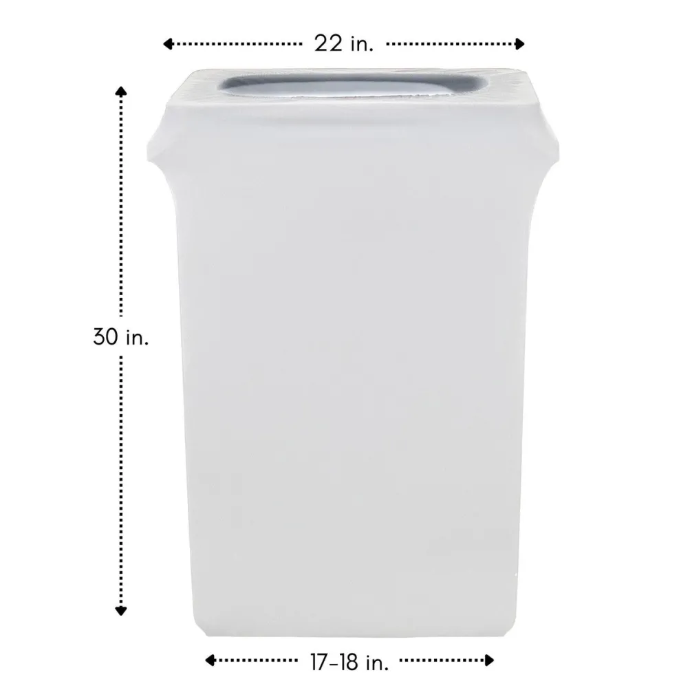 Spandex (Slim Jim) 23 Gallon Trash Can Cover in White