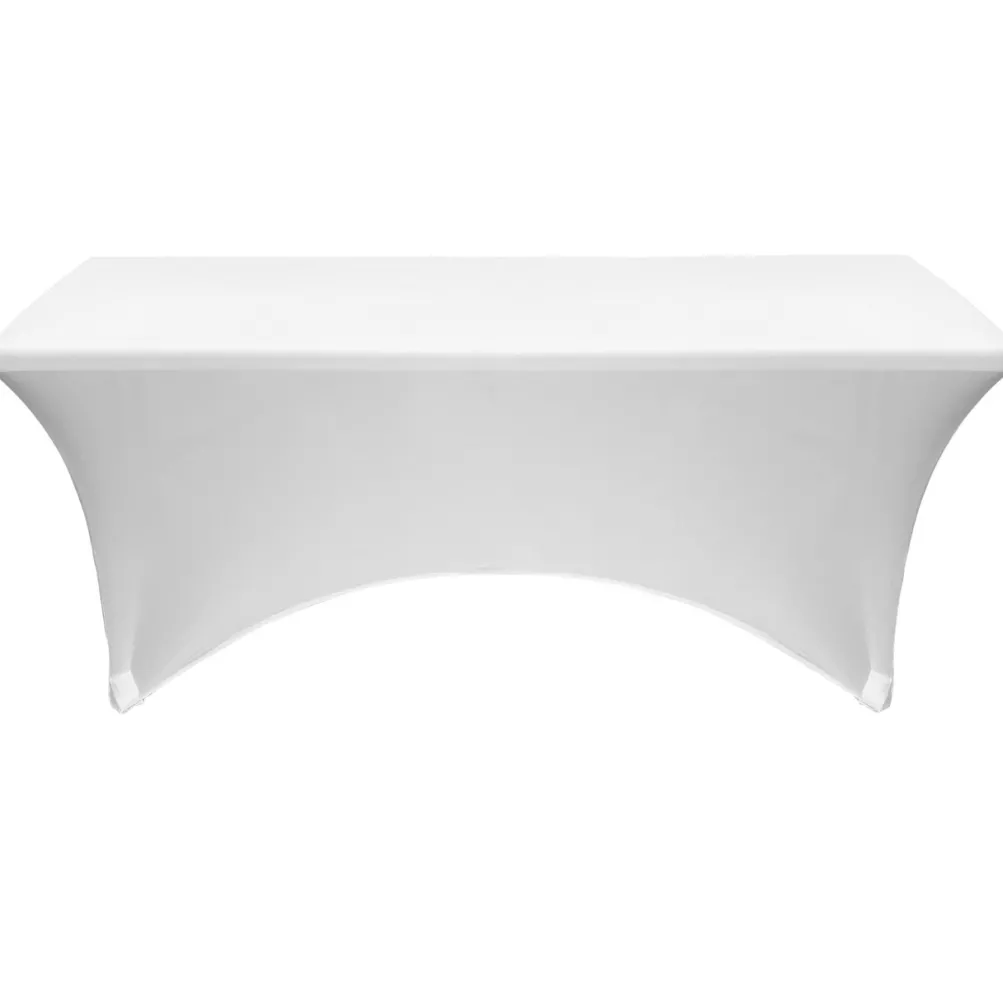 Spandex (6'x30") Banquet Table Cover in White