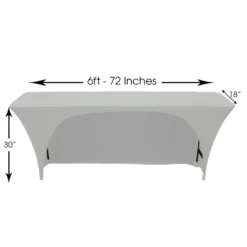 Spandex (6'x18") Classroom Banquet Table Cover in Silver