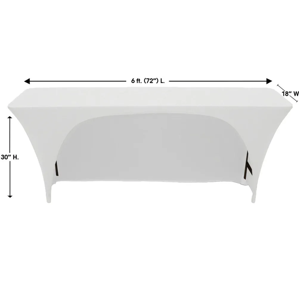 Spandex (6'x18") Classroom Banquet Table Cover in White