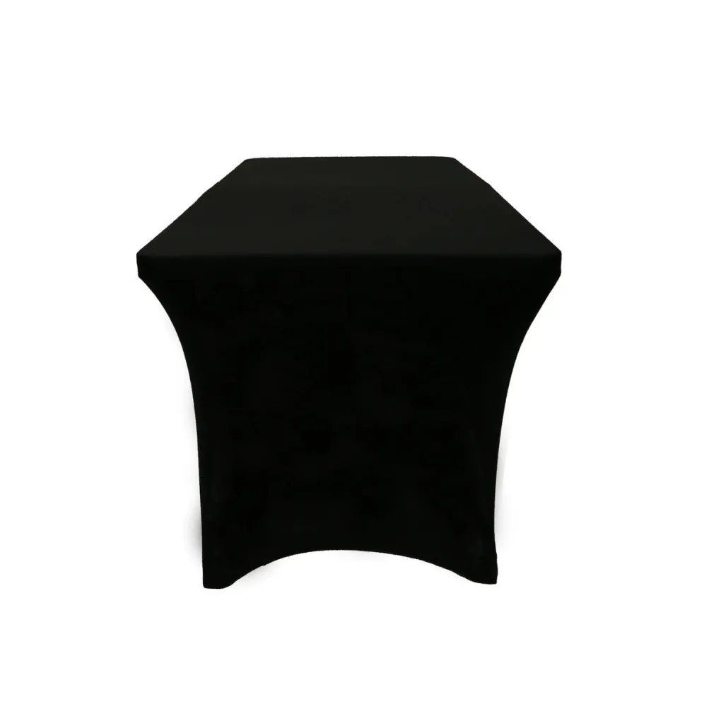 Spandex (8'x30" Open Back) Banquet Table Cover in Black