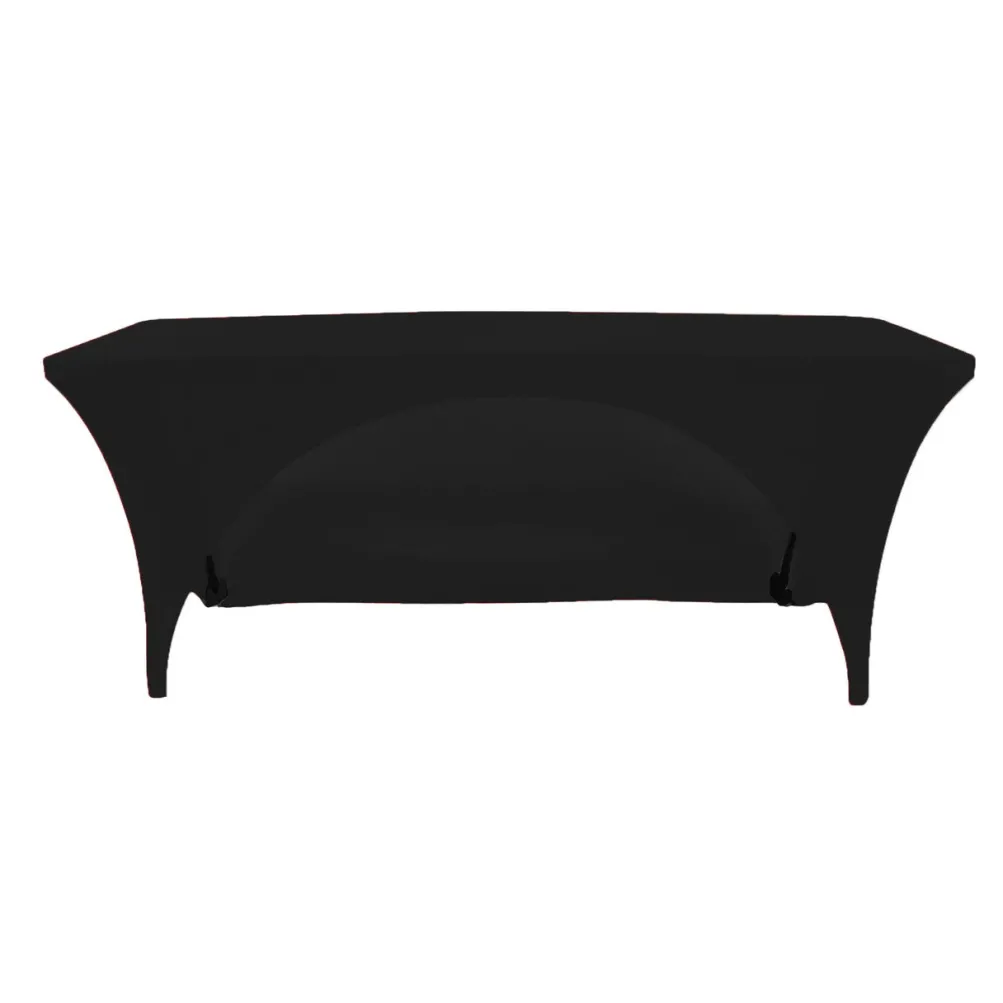 Spandex (8'x30" Open Back) Banquet Table Cover in Black