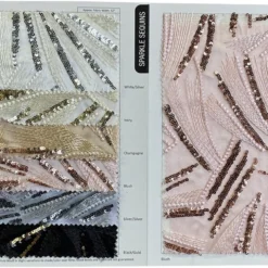 Sparkle Sequins Table Linen in Silver and White