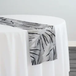 Sparkle Sequins Table Runner in Silver and Silver