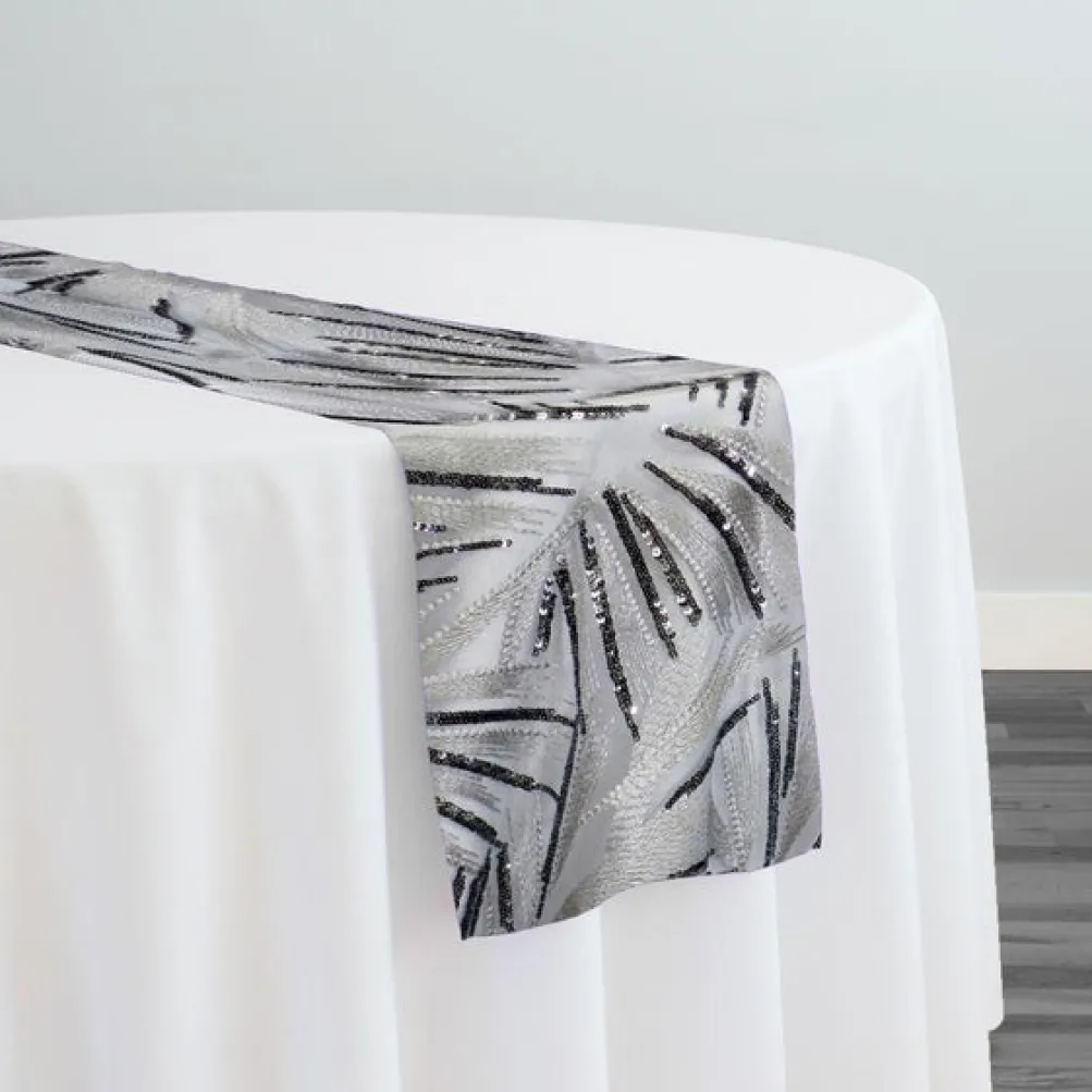 Sparkle Sequins Table Runner in Silver and Silver